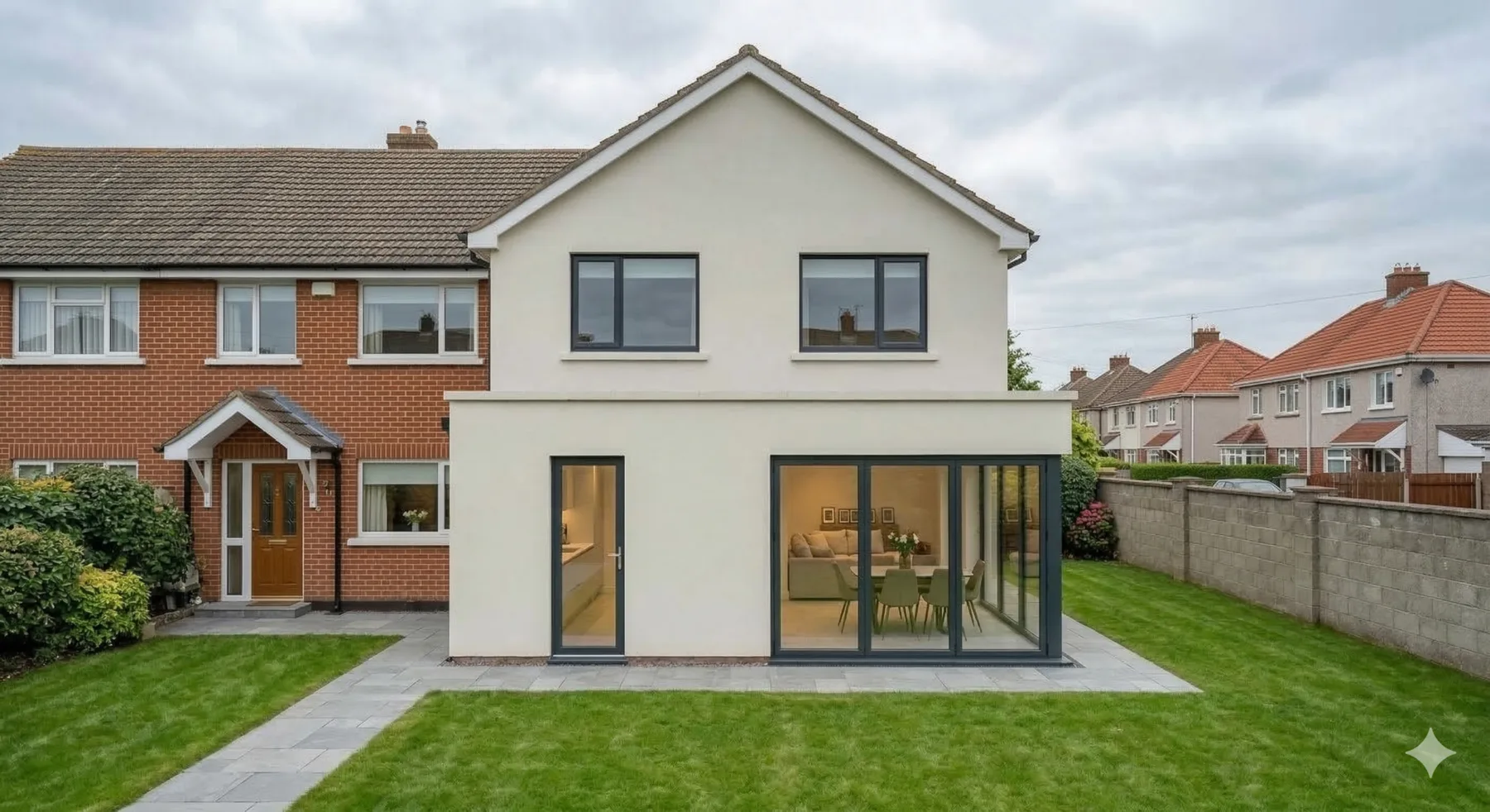 Two storey extension on a coastal home in Bray by BR Building Services
