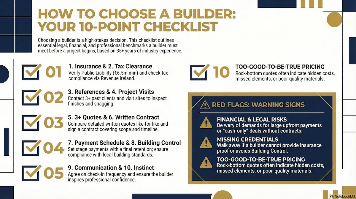 Infographic: Builder Selection Checklist for Dublin Homeowners - BR Building Services