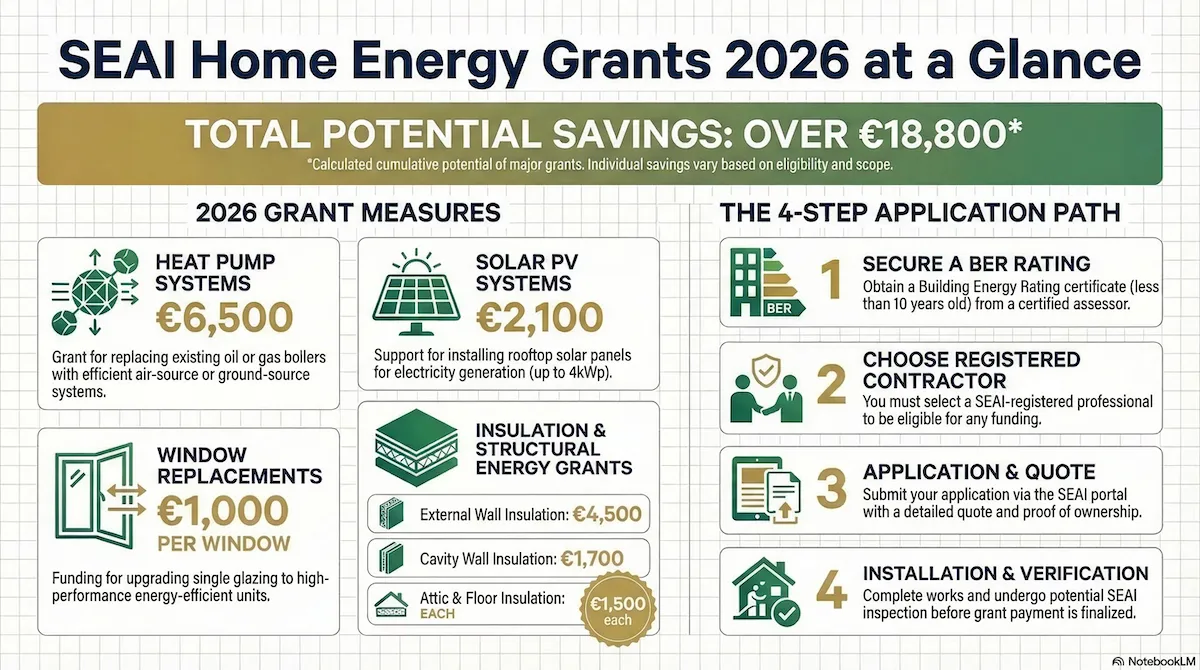 Infographic: SEAI Grants Available for House Renovations in Dublin 2026